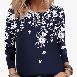 Floral Navy Blouse